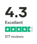Rated 4.3 Excellent on Trustpilot from 517 reviews